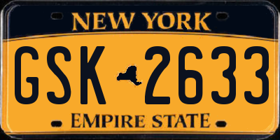 NY license plate GSK2633