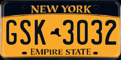 NY license plate GSK3032