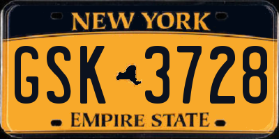 NY license plate GSK3728