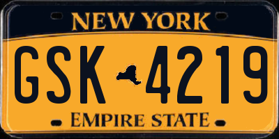 NY license plate GSK4219