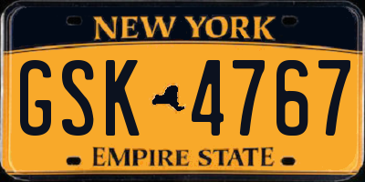 NY license plate GSK4767