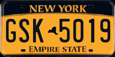 NY license plate GSK5019