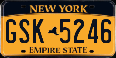 NY license plate GSK5246