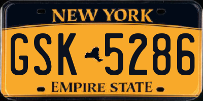 NY license plate GSK5286