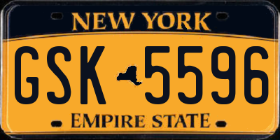 NY license plate GSK5596