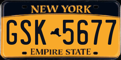 NY license plate GSK5677