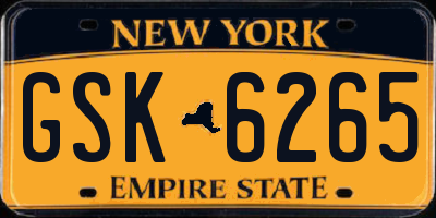 NY license plate GSK6265