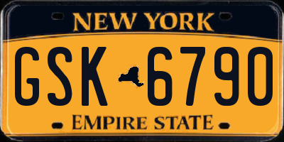 NY license plate GSK6790
