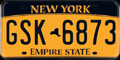 NY license plate GSK6873
