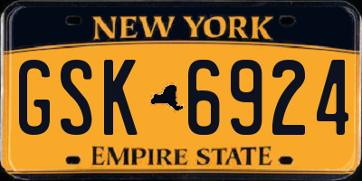 NY license plate GSK6924