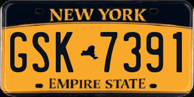 NY license plate GSK7391