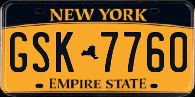 NY license plate GSK7760