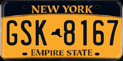 NY license plate GSK8167