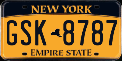 NY license plate GSK8787