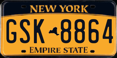NY license plate GSK8864