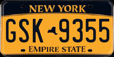 NY license plate GSK9355