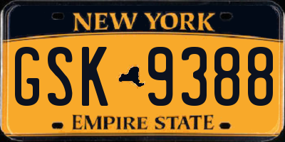NY license plate GSK9388