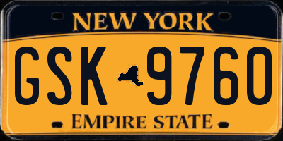 NY license plate GSK9760