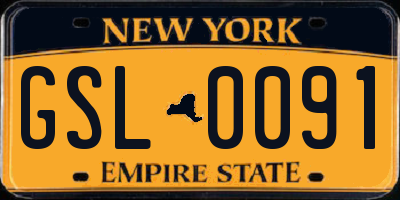 NY license plate GSL0091