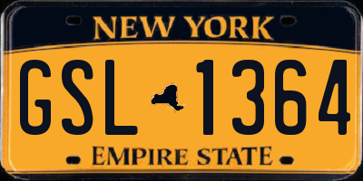 NY license plate GSL1364