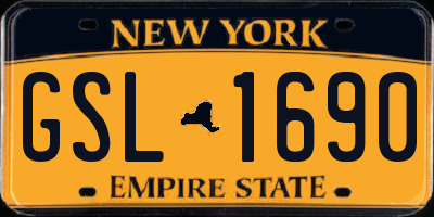 NY license plate GSL1690