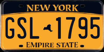 NY license plate GSL1795