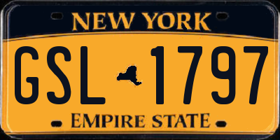 NY license plate GSL1797