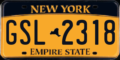 NY license plate GSL2318