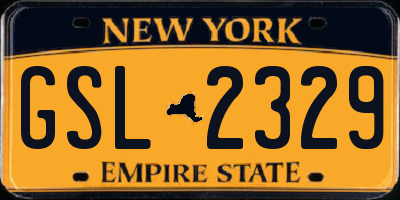 NY license plate GSL2329
