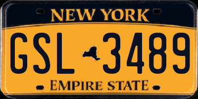 NY license plate GSL3489