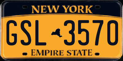 NY license plate GSL3570