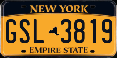 NY license plate GSL3819