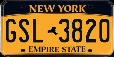 NY license plate GSL3820