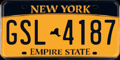 NY license plate GSL4187