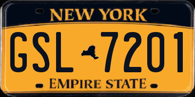 NY license plate GSL7201
