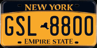 NY license plate GSL8800