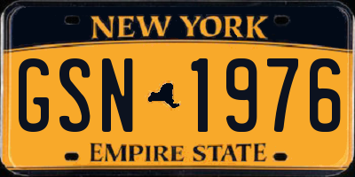 NY license plate GSN1976