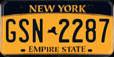 NY license plate GSN2287