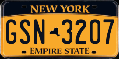 NY license plate GSN3207
