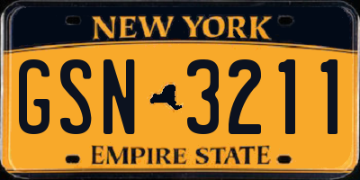 NY license plate GSN3211