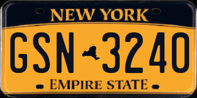 NY license plate GSN3240