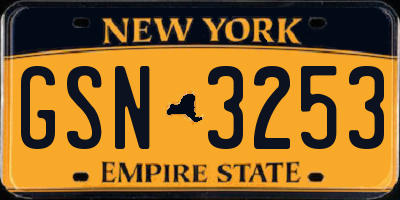 NY license plate GSN3253