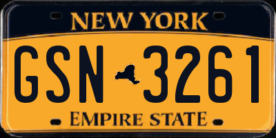 NY license plate GSN3261