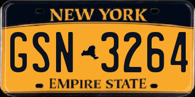 NY license plate GSN3264