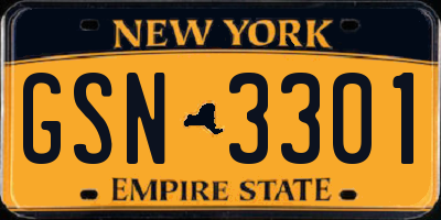 NY license plate GSN3301