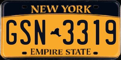 NY license plate GSN3319