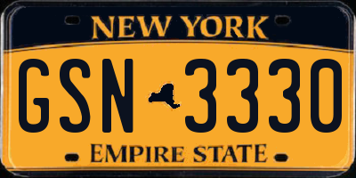 NY license plate GSN3330