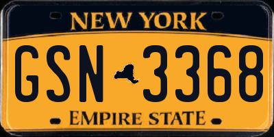 NY license plate GSN3368