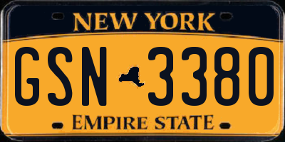 NY license plate GSN3380