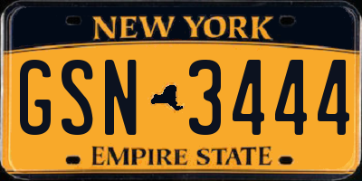NY license plate GSN3444